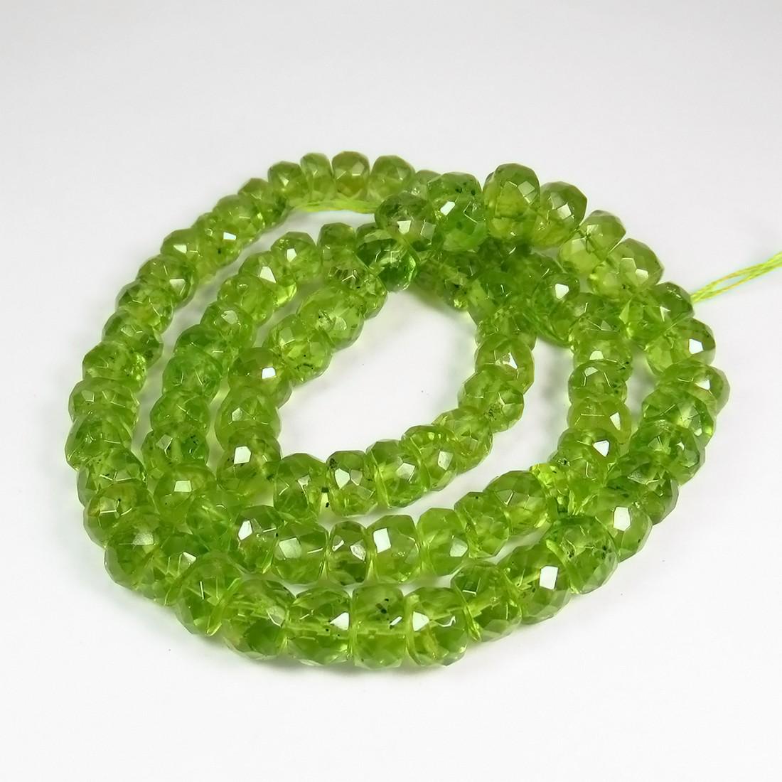 112 Ct Genuine 92 Drilled Peridot Round Beads Necklace (1 of 3)