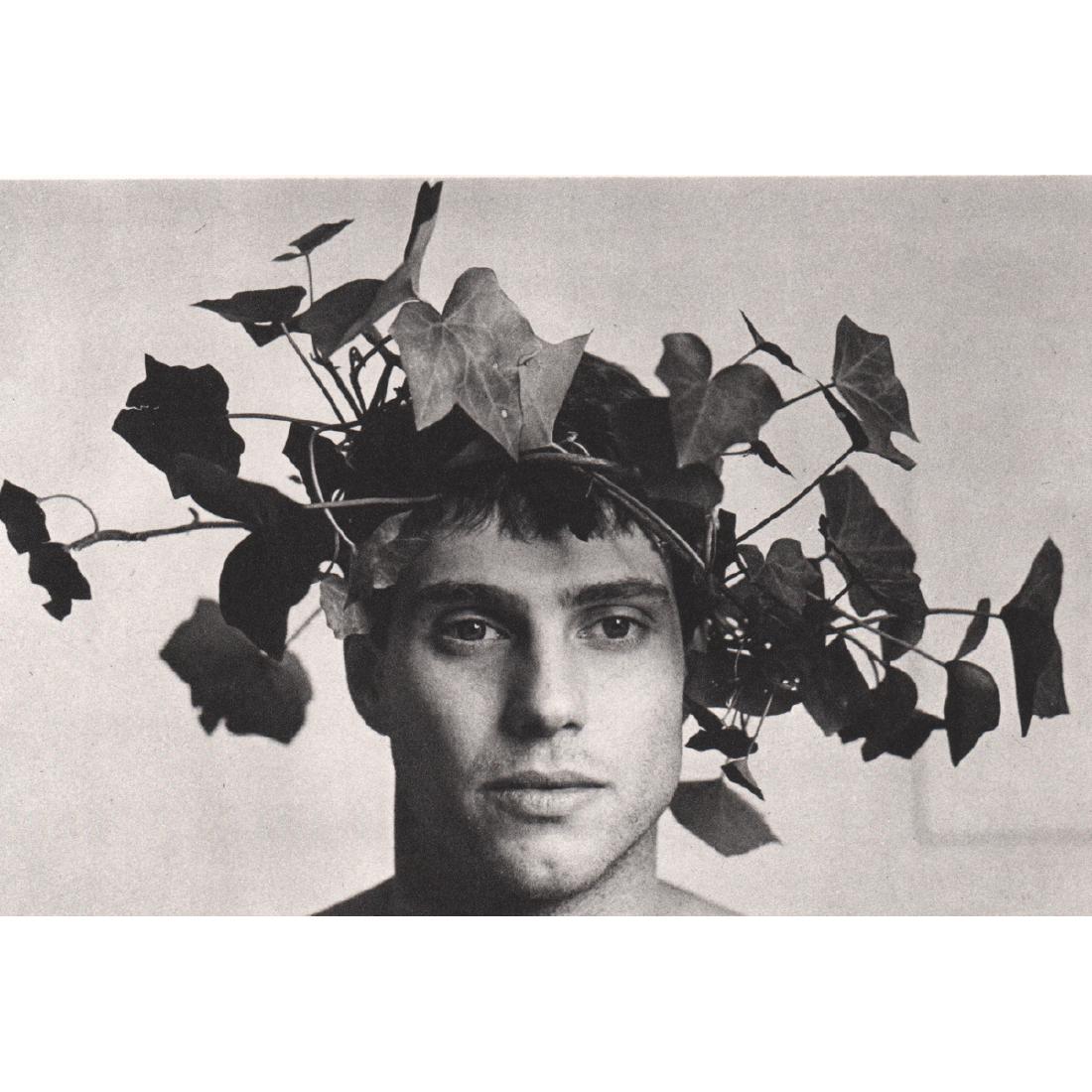 DUANE MICHALS - Man With Leafy Crown: Artist: DUANE MICHALS Print Title: Man With Leafy Crown Medium: Sheet-fed Gravure on uncoated acid free paper Limited Edition of 5000 Printing date: 1980's Printed in Japan Image Size approx: 8 X 5.25