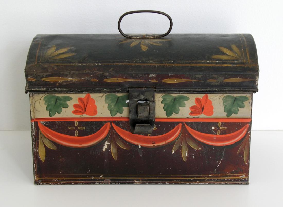 1850's New England toleware trunk. (1 of 4)