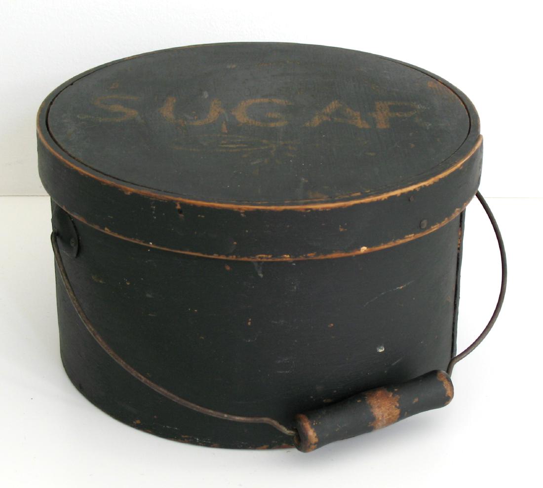 1880's Rare New England bail handled pantry box painted (1 of 2)