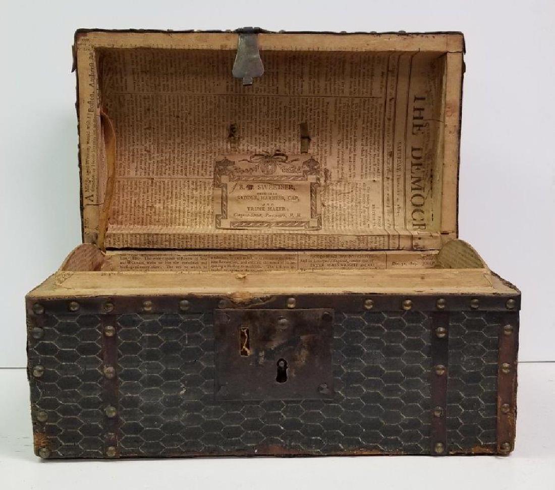A leather covered document box with the label of B. C. (1 of 5)