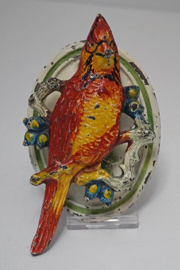 Antique Cardinal Cast Iron Doorknocker (1 of 3)