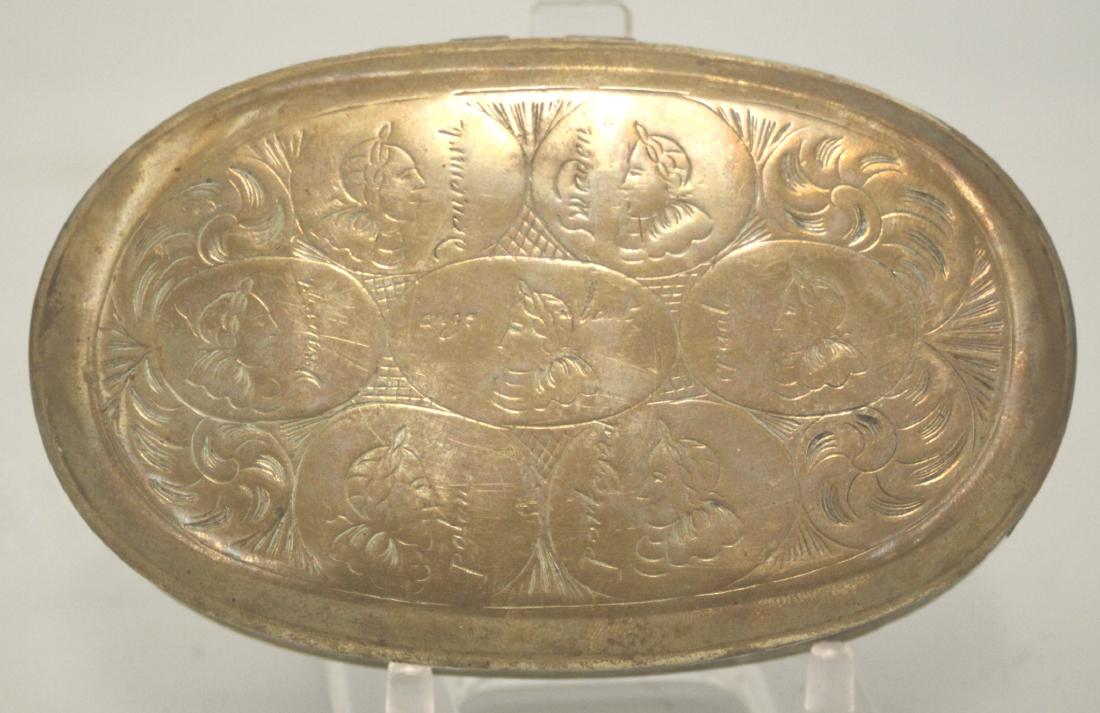 A good mid 18th century Dutch brass oval tobacco box (1 of 1)
