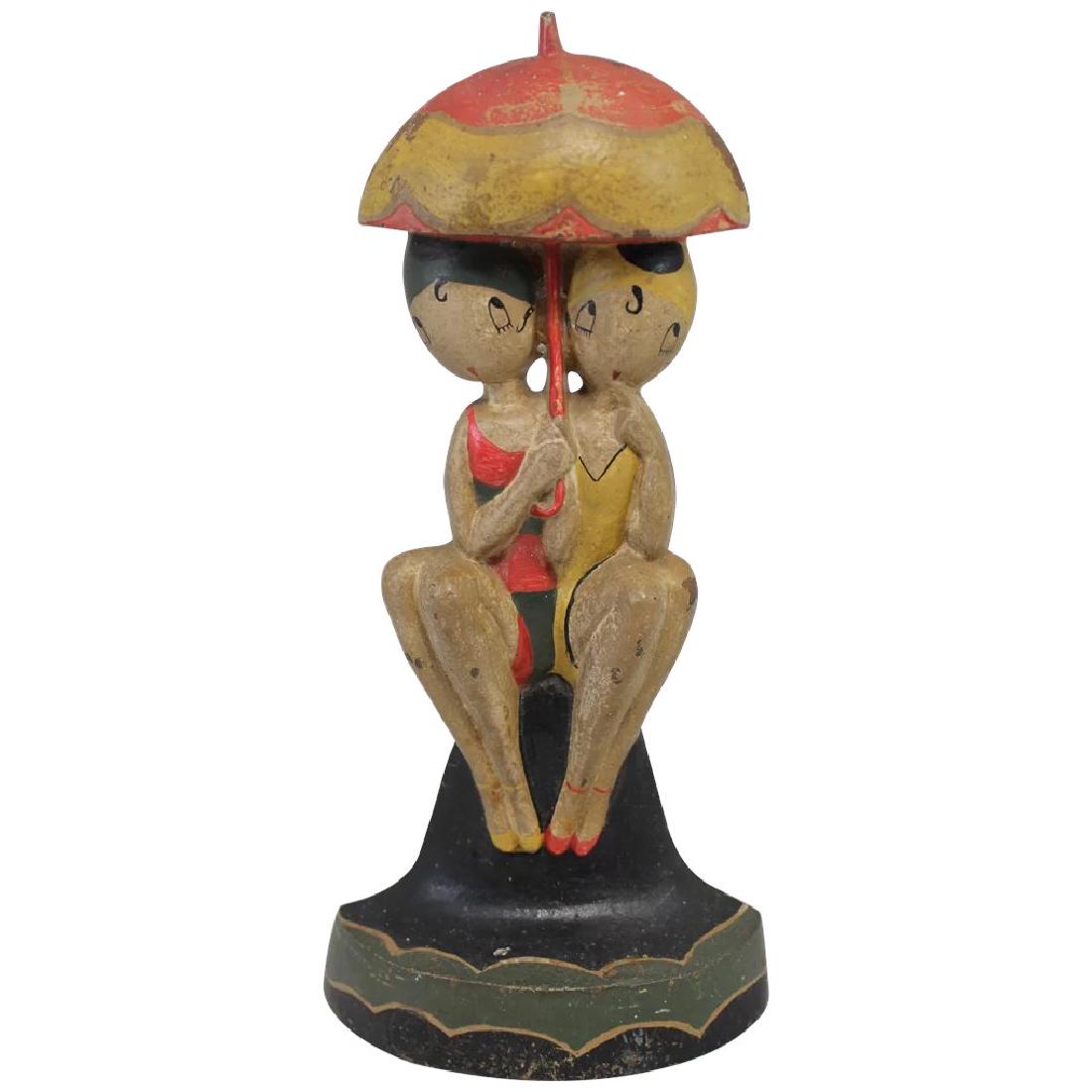 Polychrome Cast Iron Doorstop of Bathing Beauties by (1 of 9)