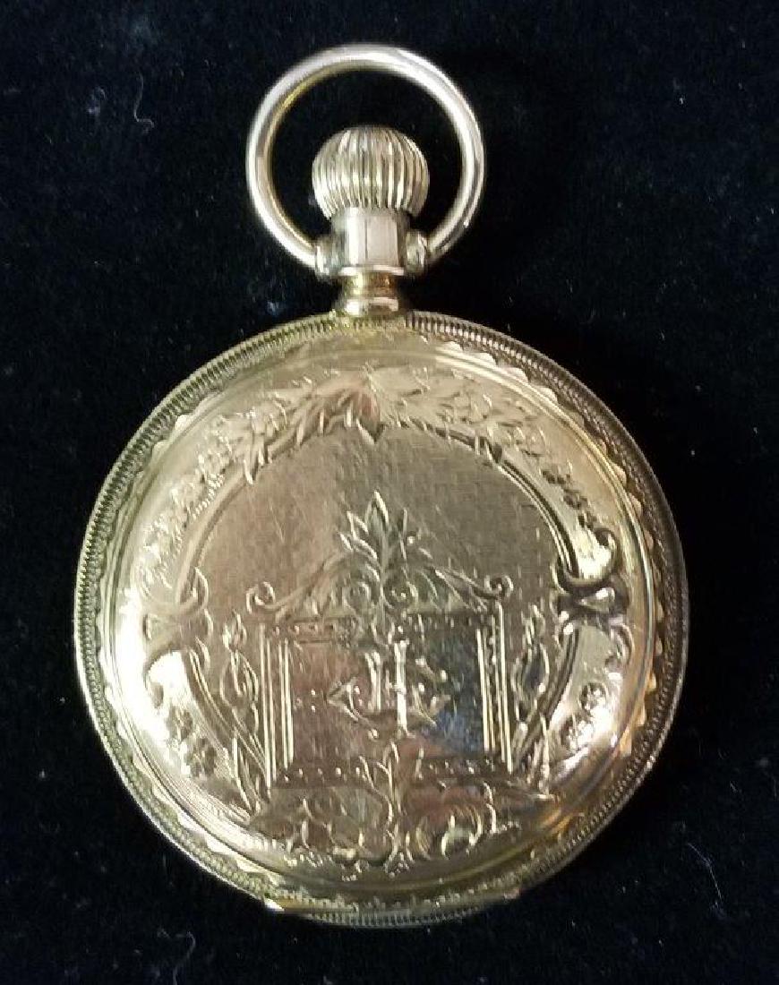 Elgin 14k gold hunting case lever set 6 size pocket (1 of 5)