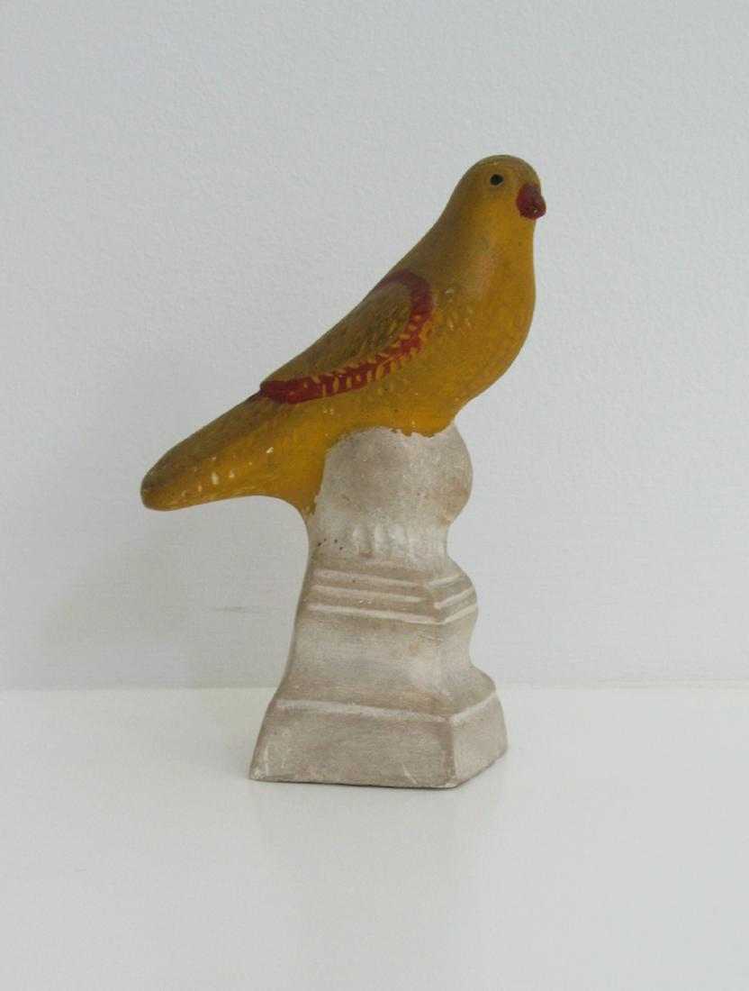 1850's Early chalkware song bird. (1 of 2)