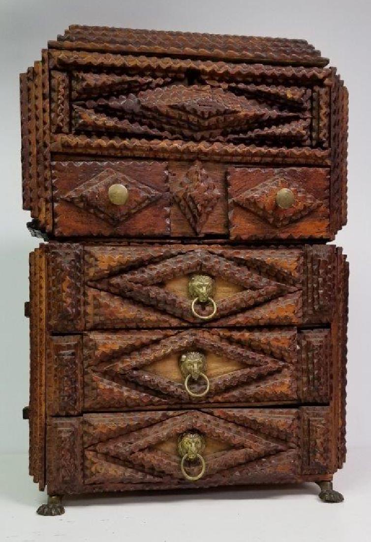 Tramp Art Cabinet fitted with five drawers and a lift (1 of 5)