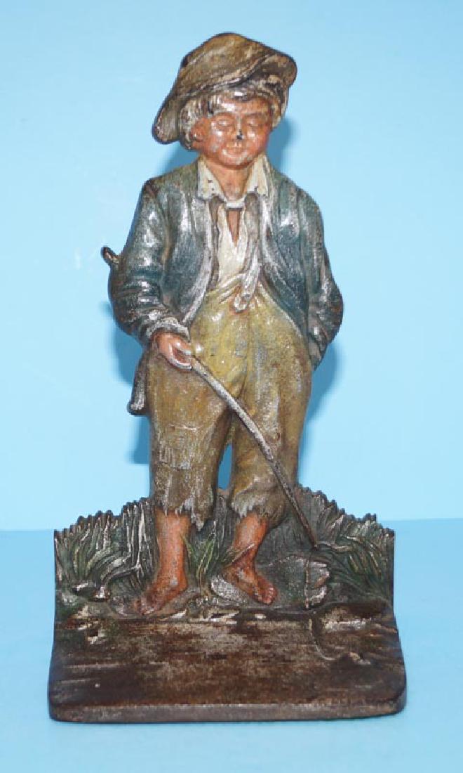 Huckleberry Finn Fishing Cast Iron B&H Doorstop (1 of 4)