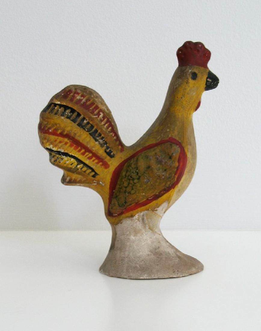 1850's Early chalkware rooster. (1 of 2)