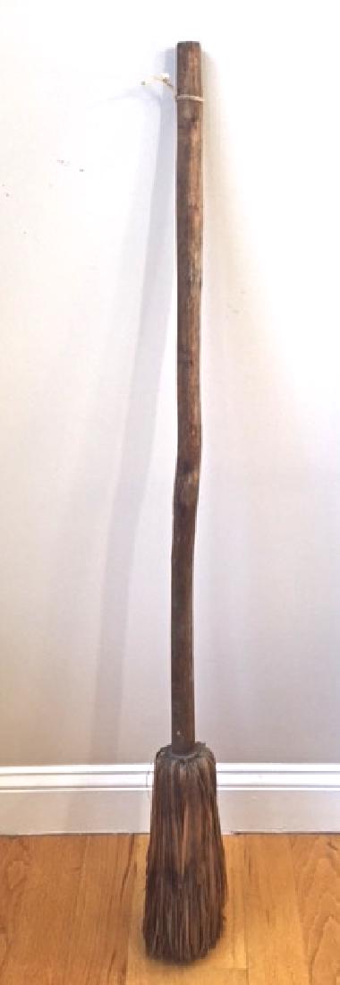Early Long Handled Hickory Splint Broom or Shaved Broom (1 of 6)