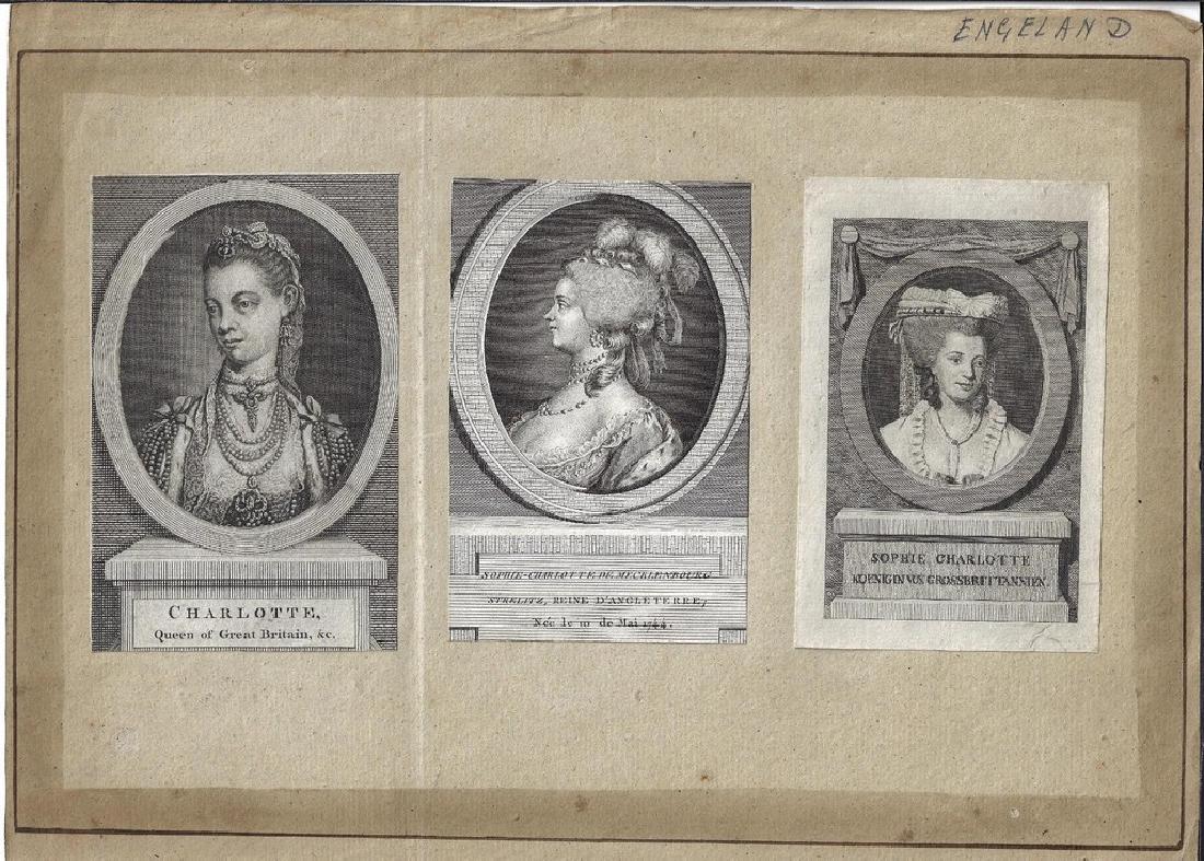 Three 18th C Engravings Queen Charlotte (1 of 1)