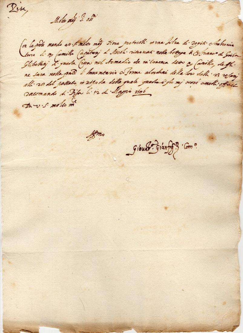 Official renaissance act of the City of Pisa, for the (1 of 17)