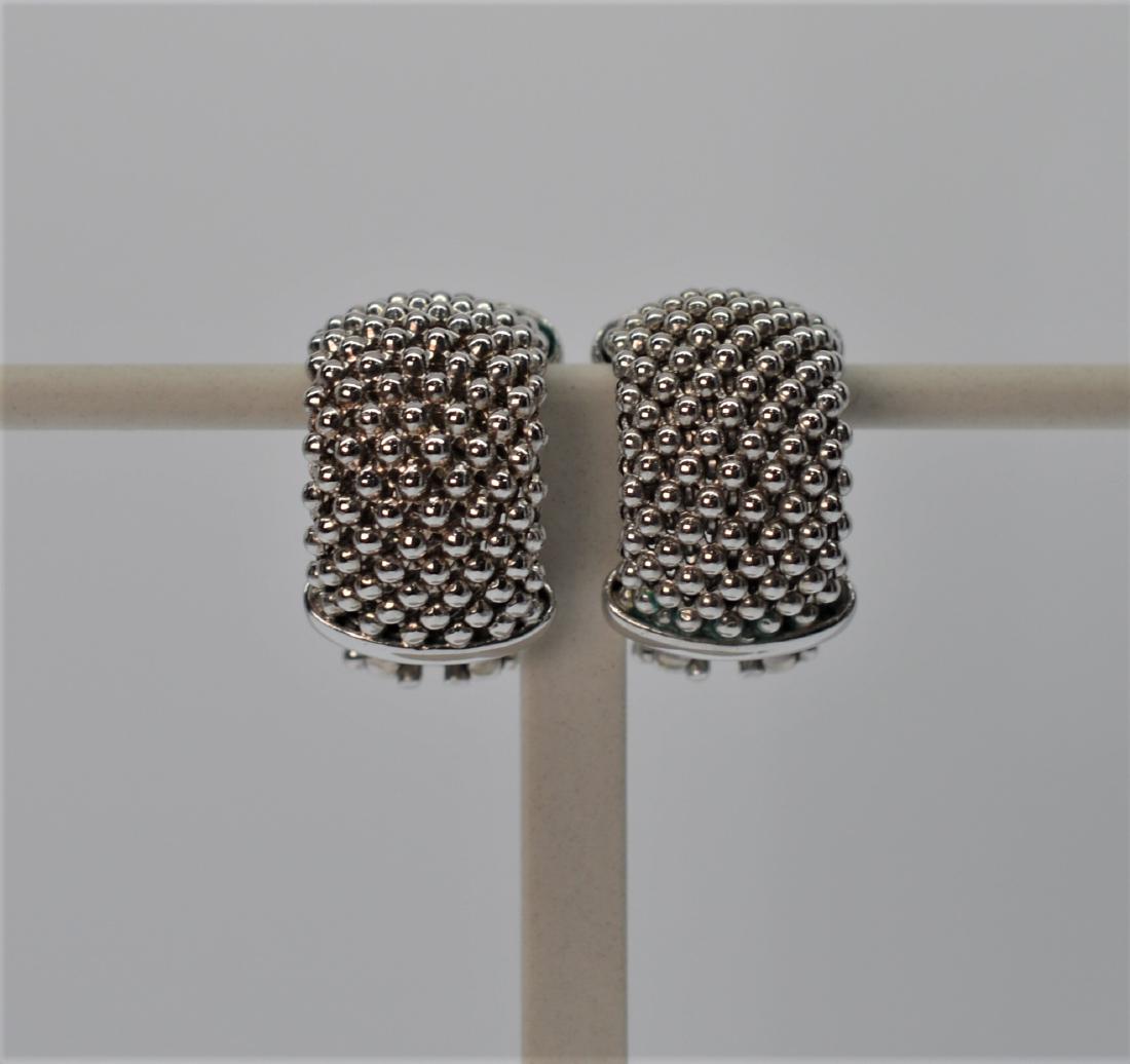 Fancy Sterling Silver Post & Omega Clip Italian: Reserve Reduced! Item: Fancy Sterling Silver Post & Omega Clip Italian Earrings Reference Number: JX66 / DCX Brand: Unbranded Metal Purity: .925 Sterling Silver Italian .Well constructed with omega cl