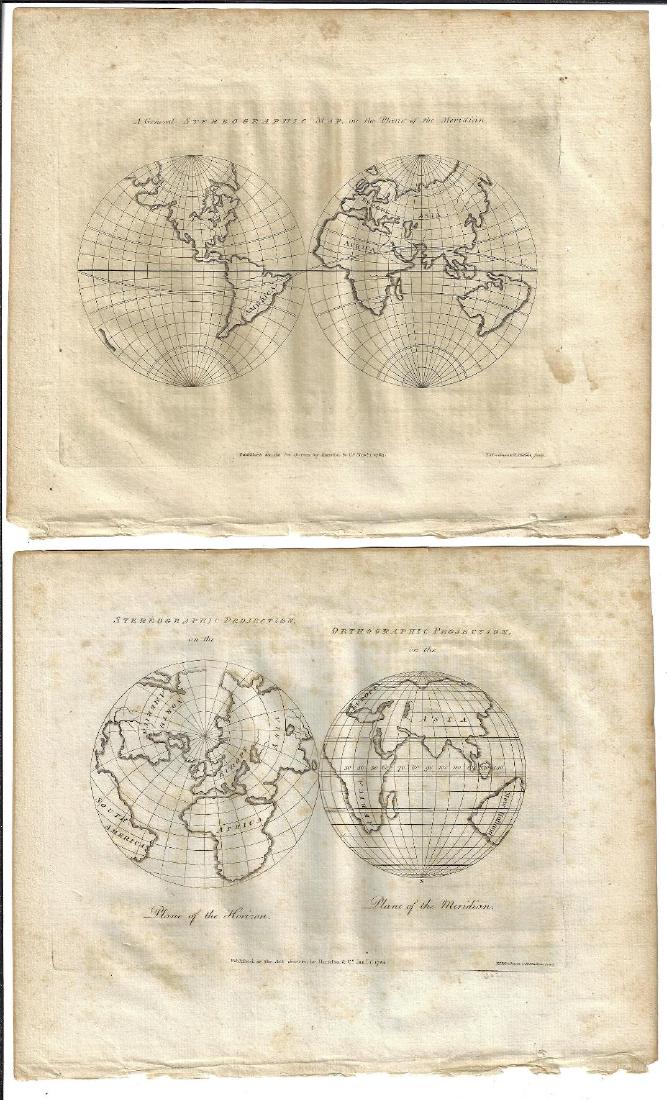 1784 Two Double Hemisphere Maps Projections (1 of 1)