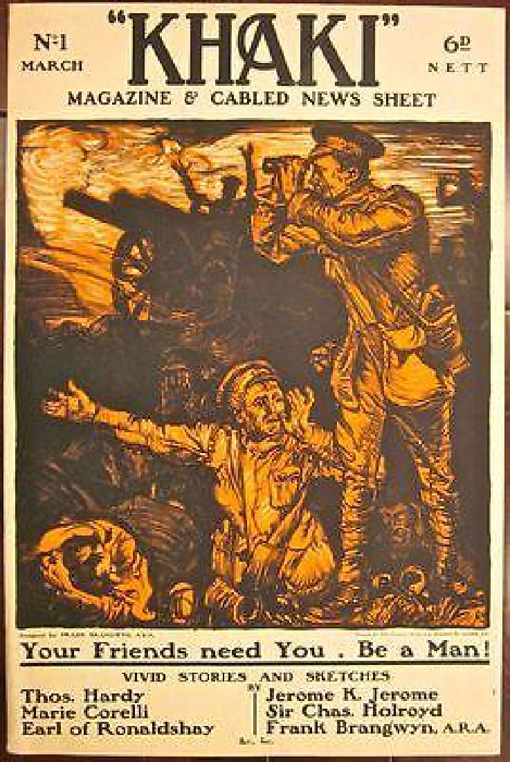 REDUCED 94! KHAKI MAGAZINE & CABLED NEWS SHEET 1915 WWI (1 of 1)