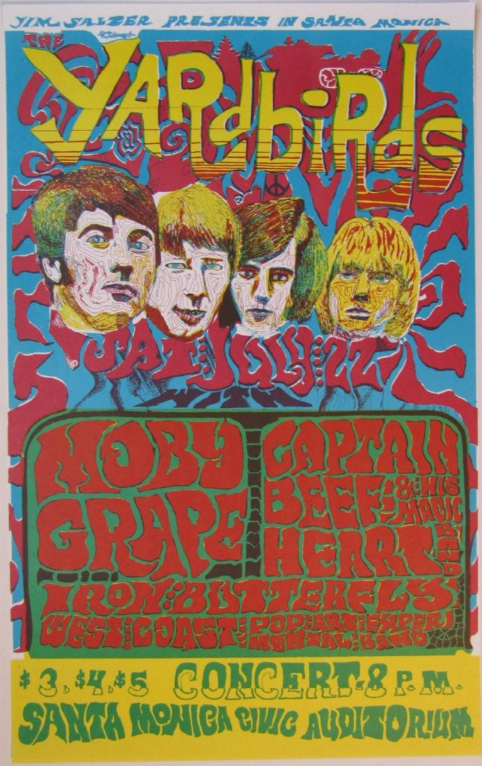 Yardbirds / Moby Grape (Yellow) - JIM SALZER POSTER (1 of 1)
