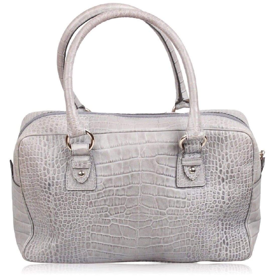 Unsigned MADE IN ITALY Gray Embossed CROC Leather (1 of 7)