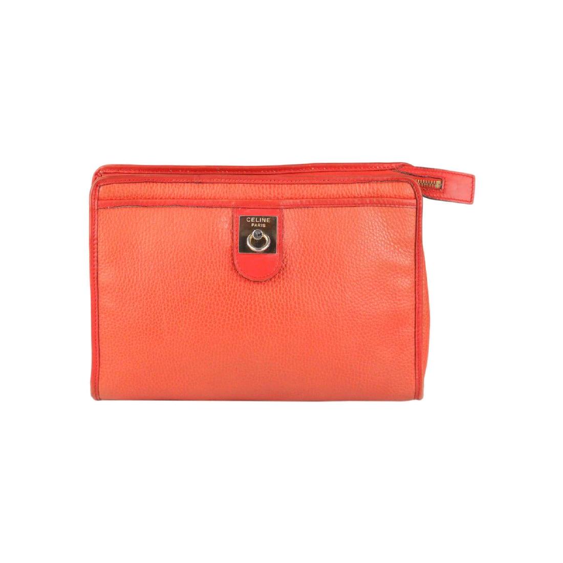 Celine Vintage Red Leather Cosmetic Toiletry Bag (1 of 9)
