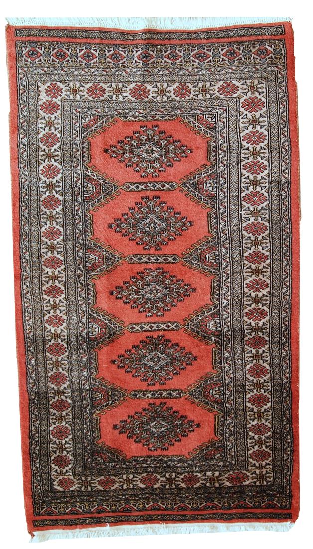 Handmade vintage Uzbek Bukhara rug 3.1' x 5.4' ( 95cm x (1 of 1)
