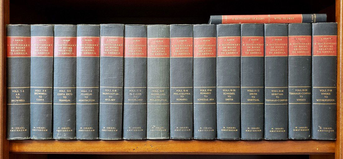 Joseph Sabin.  A Dictionary of Books relating to (1 of 2)