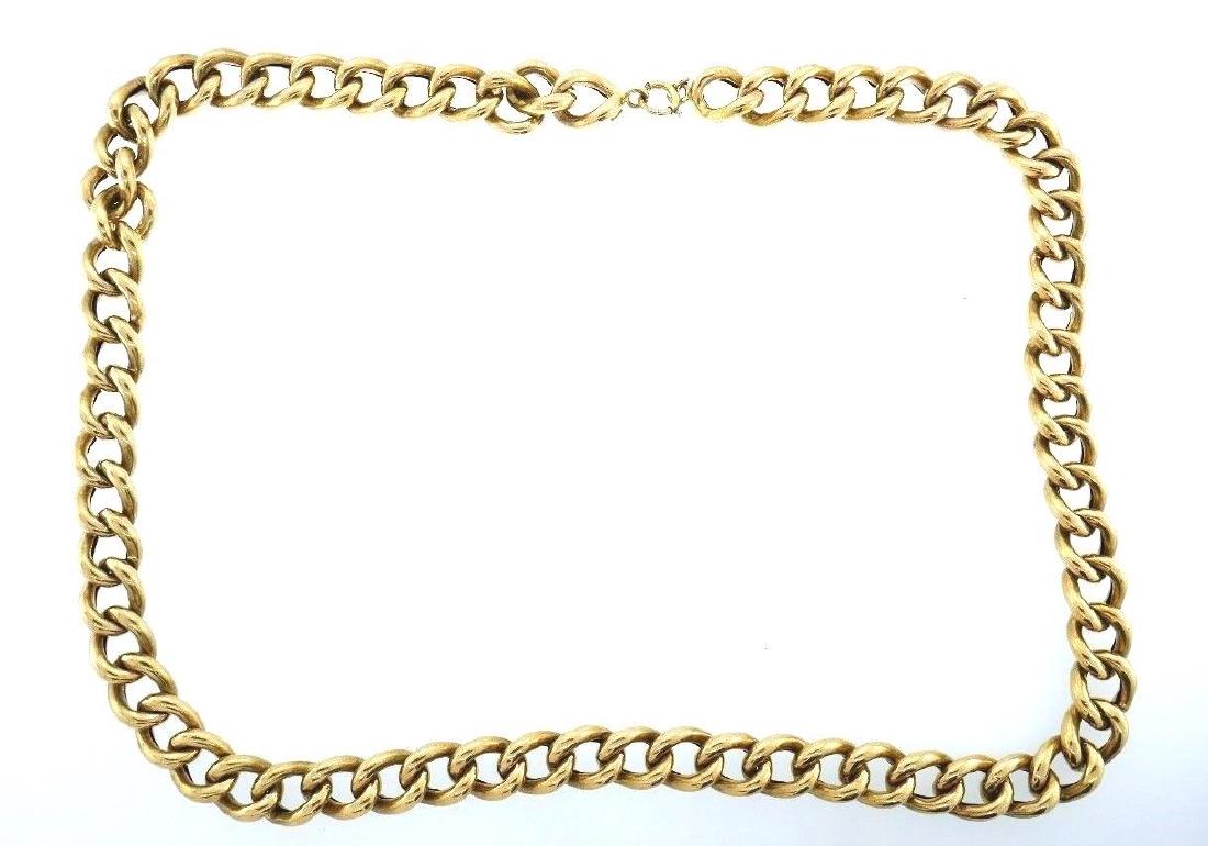 Vintage 14K Yellow Gold Chunky Curb Link Chain Necklace (1 of 4)