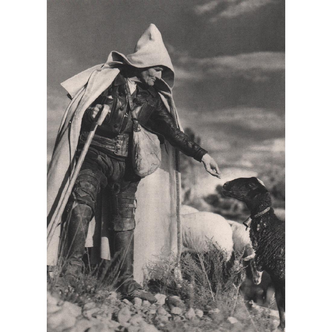 JOSE ORTIZ ECHAGUE - Castilla - Pastor soriano: Artist: JOSE ORTIZ ECHAGUE Print Title: Castilla - Pastor soriano Medium: Sheet-fed Gravure Printing Date: 1960's Printed in Spain Image Size approx: 6.5 x 9 inches Jose? Ortiz Echagu?e (1886 - 1980) 