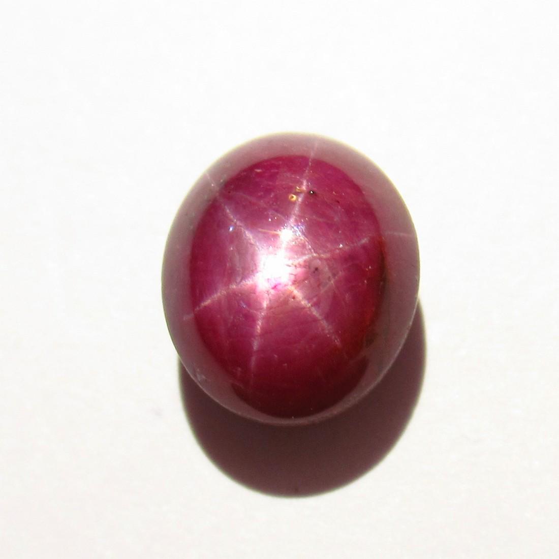 3.91 Ct Genuine Six Line Red Star Ruby Oval Cab (1 of 3)