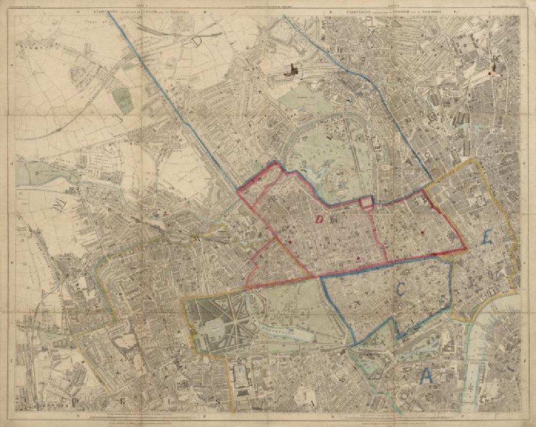 Stanford's Library map of London. Marylebone Notting (1 of 2)
