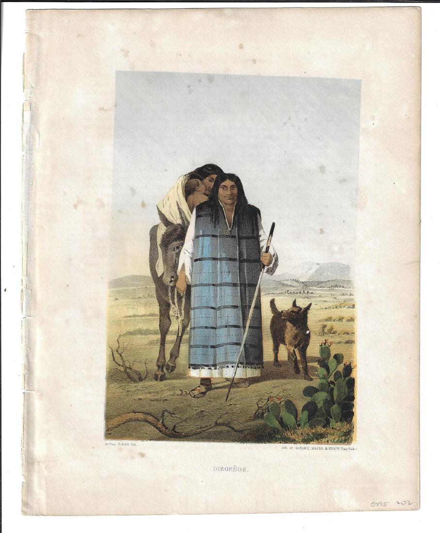 c1855 Colored Litho Native Americans Diegenos (1 of 1)