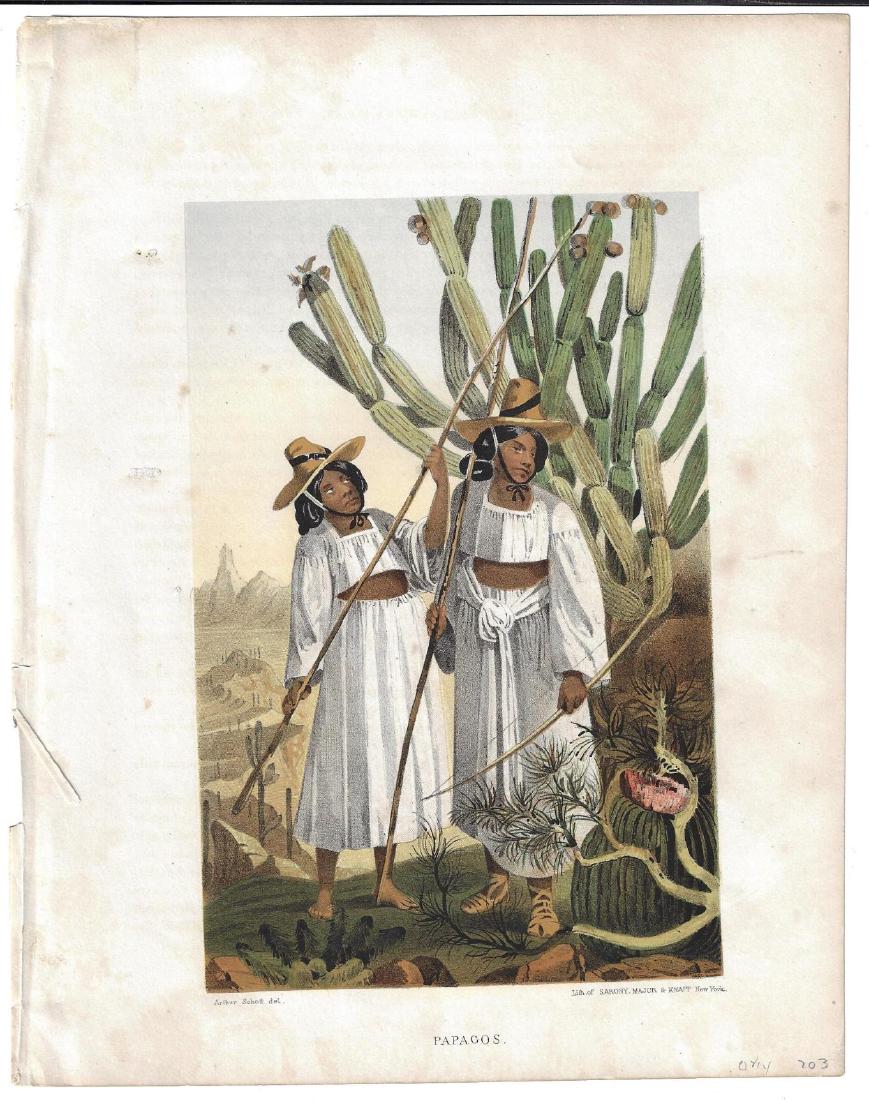 c1855 Colored Litho Native Americans Papagos (1 of 1)