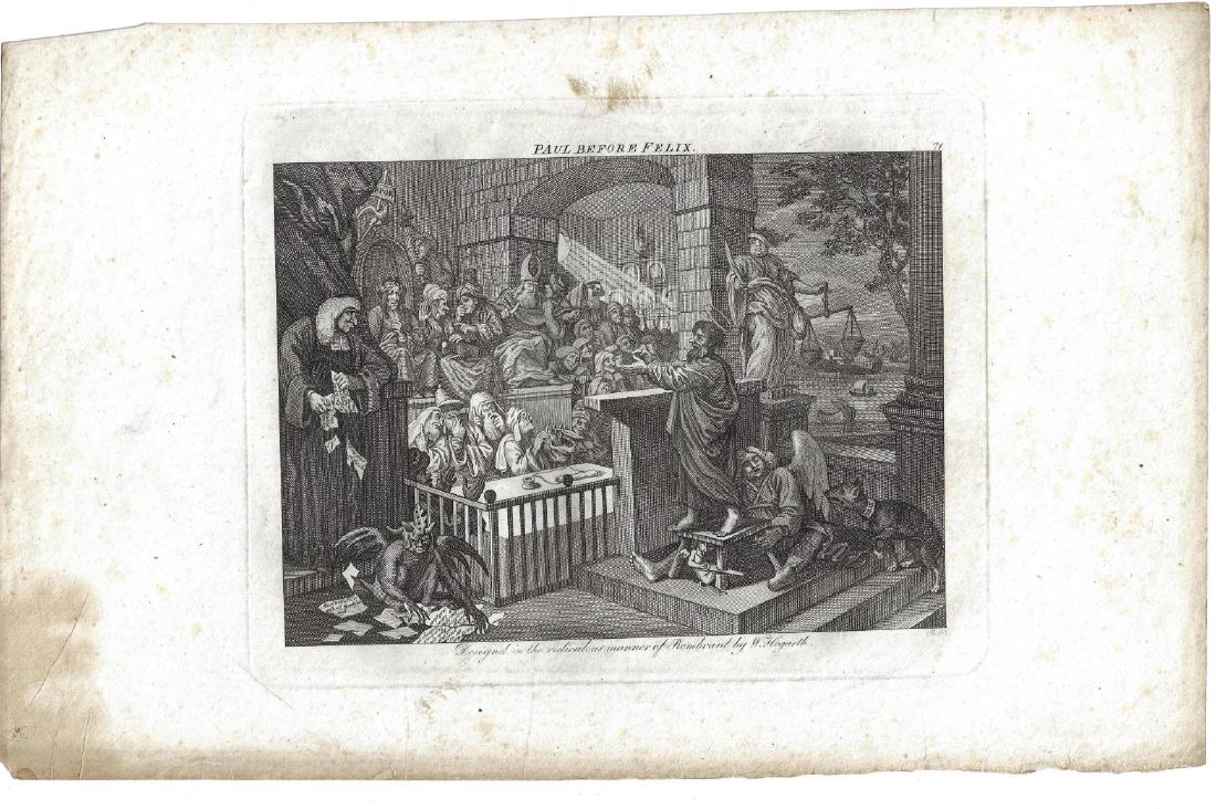 1800 Hogarth Engraving Paul Before Felix (1 of 1)
