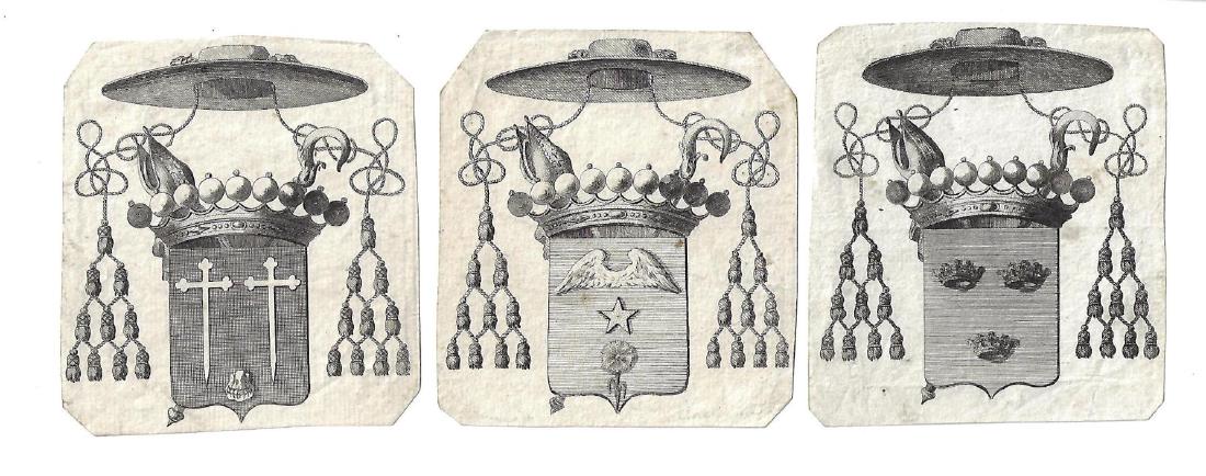 Three 17th C Church Heraldic Engravings (1 of 1)