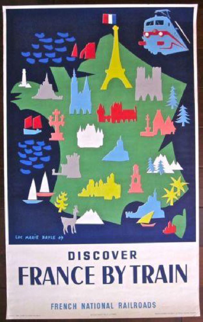 REDUCED!! FRANCE BY TRAIN 1954 TRAVEL POSTER- RARE LUC (1 of 1)