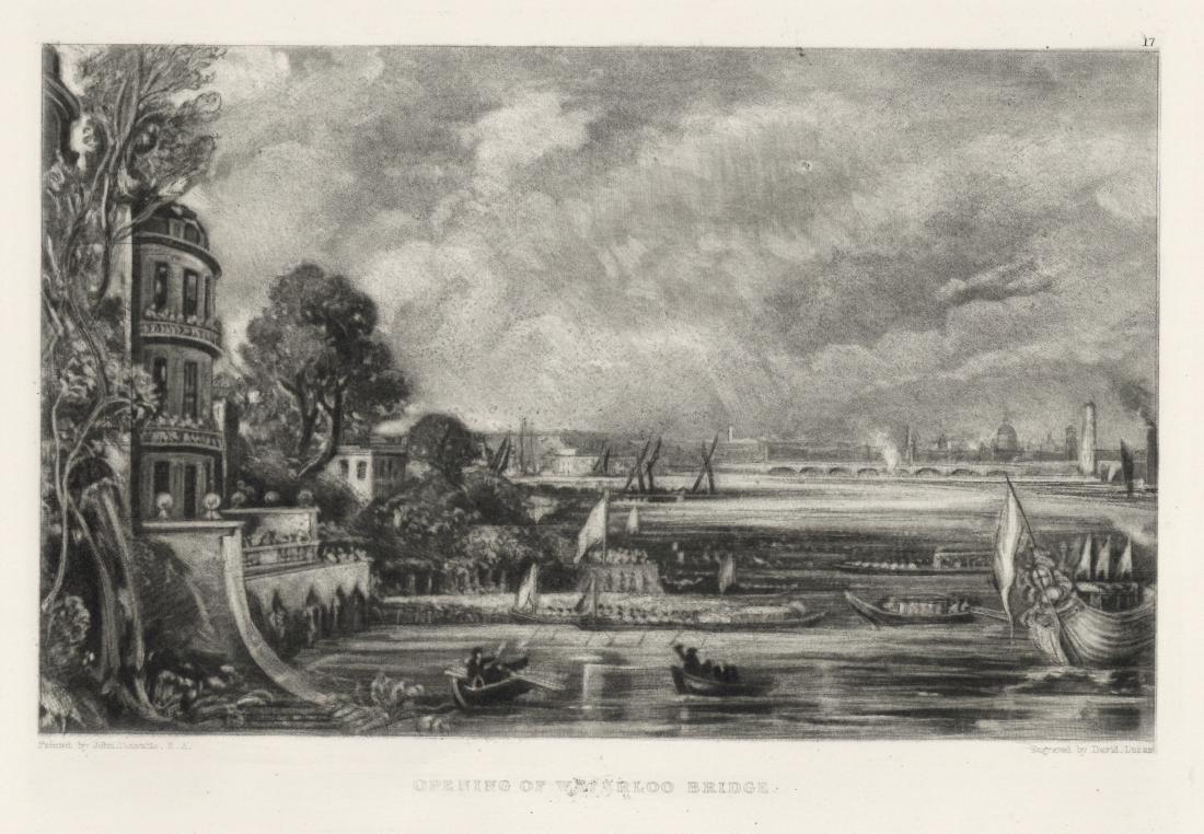 Sir John Constable / David Lucas mezzotint "Opening of: This beautiful mezzotint engraving was composed by John Constable and engraved by David Lucas. It is from the much sought-after "English Landscape" series; this impression on cream wove paper is from