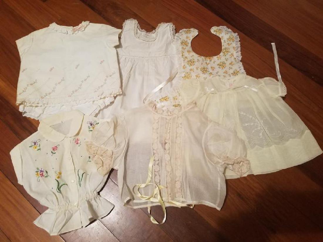 Antique & Vintage Assortment of Baby clothes France/US: This is an Amazing assortment of Baby clothes and 6 baby napkins all hand made and embroidered. One turn of the century Edwardian 1910 or so some made in France ,som Lord & Taylor 1930's and one from