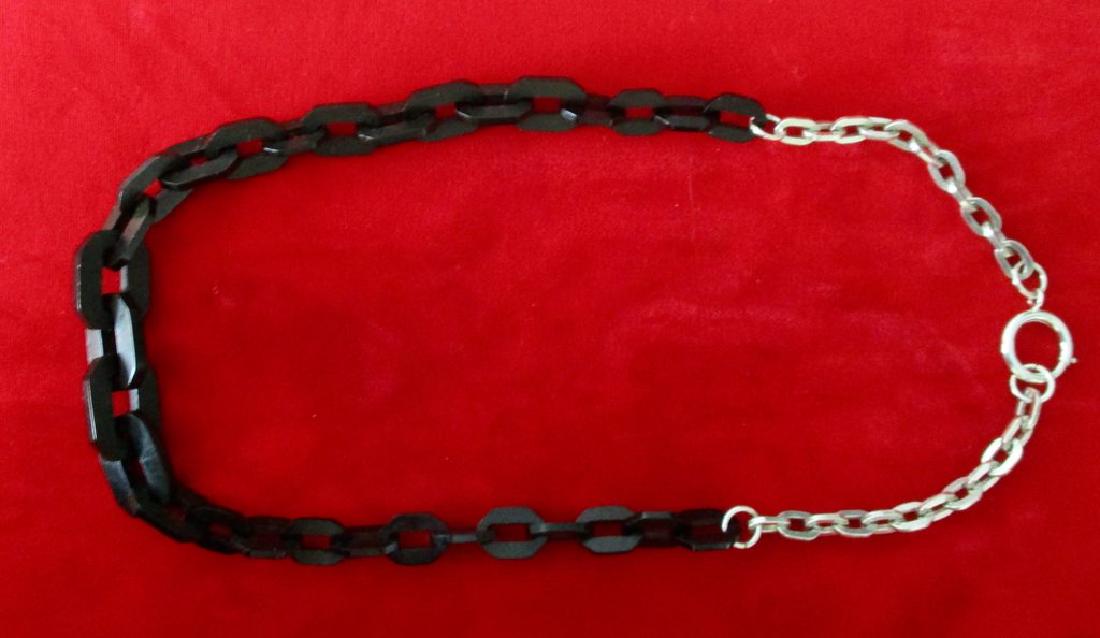20-Inch Vulcanite Link & Sterling Link Necklace (1 of 4)