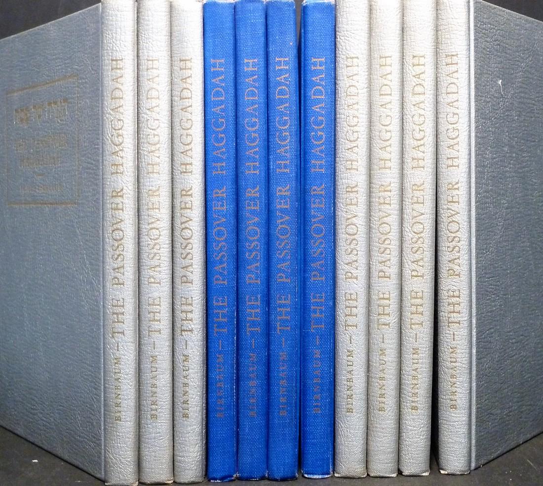 The Birnbaum Illustrated Haggadah- 11 Copies: Title: The Birnbaum Illustrated Haggadah- 11 CopiesTranslated and Annotated by Philip Birnbaum 1953, Hebrew Publishing Company NY1st edition Subject: religion Description: 7 copies with a blue binding