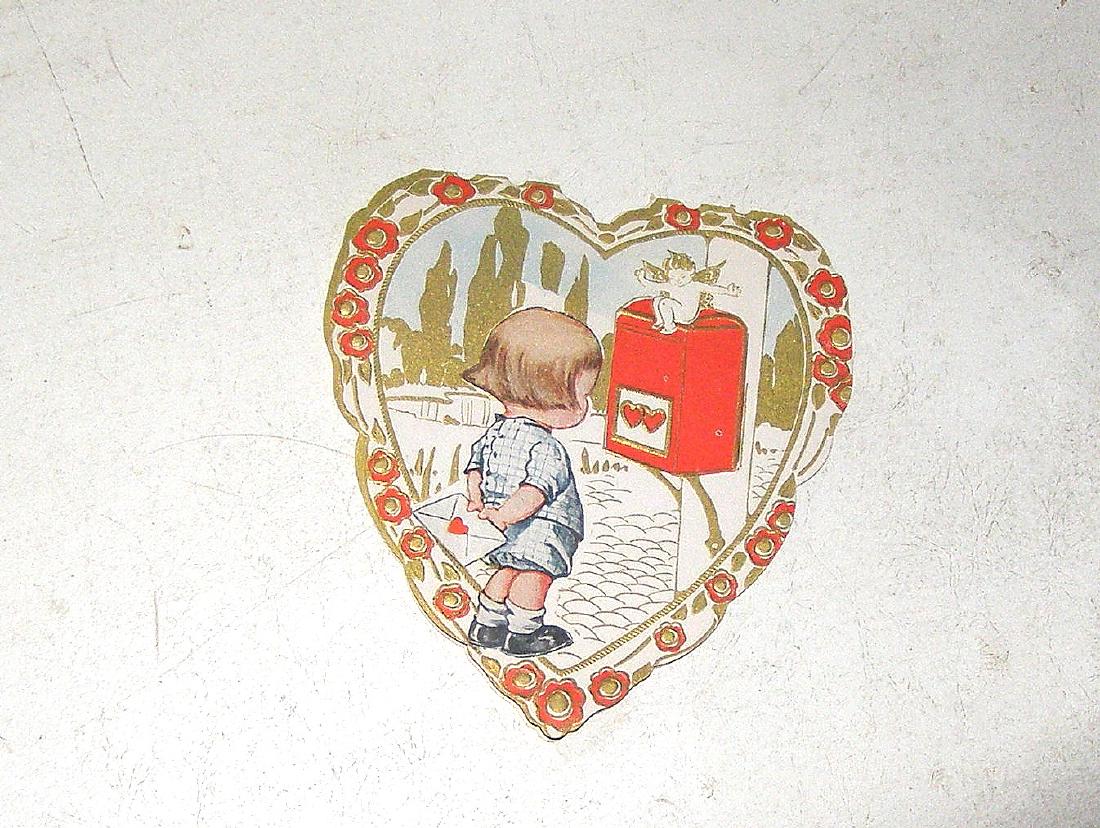 CIRCA 1910 OFFSET MAILBOX AND CHILD VALENTINE (1 of 2)