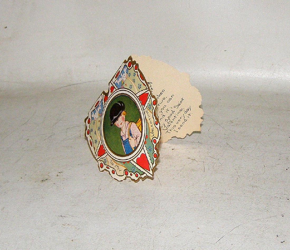 Little Boy in Black Hat with Broken Heart: No Reserve! Title: CIRCA 1910 pHOTO oFFSET vALENTINE Whitney Made Worcester Mass Subject: Valentines Day Description: Nice color saturation of young boy in poetic love with a broken heart Shipping: Do