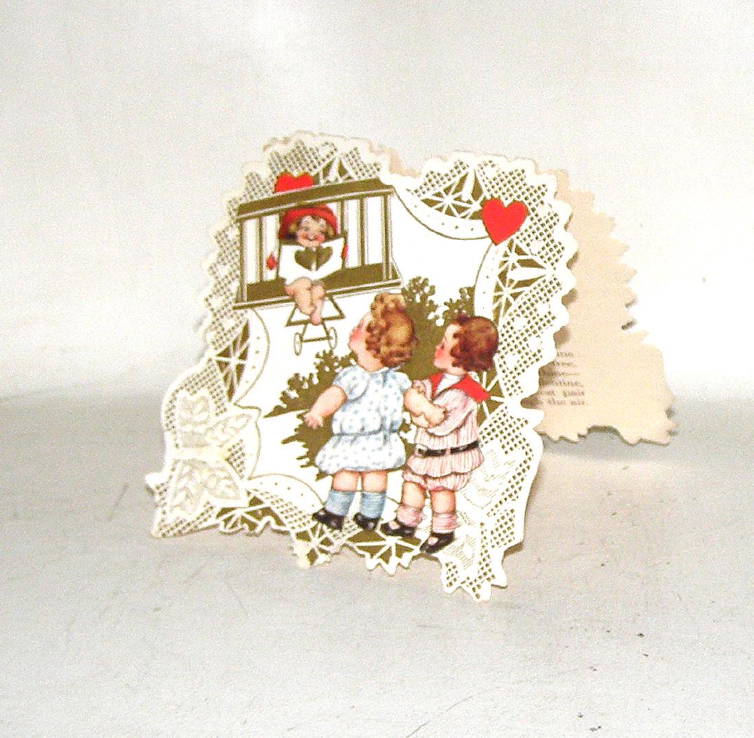 BABY PILOT IN A BIPLANE DELIVERING A VALENTINE TO (1 of 5)