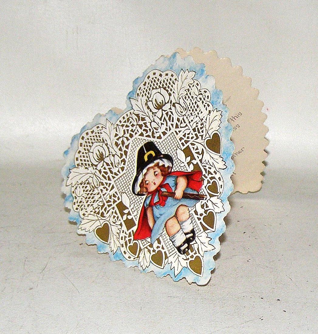 19TH CENTURY LITTLE PILGRIM GIRL VALENTINE (1 of 3)