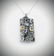 Necklace & Snake Pendant w Jade, Yellow & Violet Jade, - 3