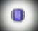 Sterling Silver Sz 7 Cocktail Ring w Violet Jade,