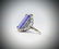 Sterling Silver Sz 7 Cocktail Ring w Violet Jade, - 2