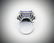 Sterling Silver Sz 7 Cocktail Ring w Violet Jade, - 3