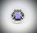 Sterling Silver Sz 7 Cocktail Ring w Violet Jade, - 4