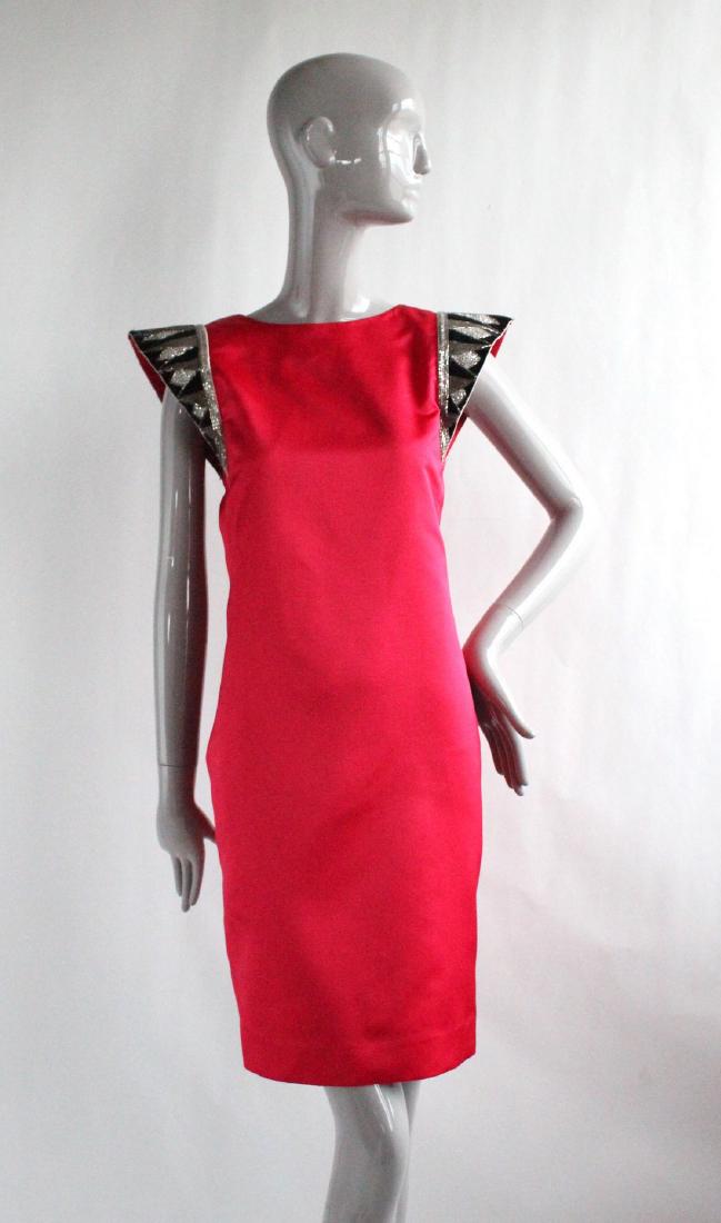 Oleg Cassini Embroidered Red Dress, 1980’s (1 of 3)