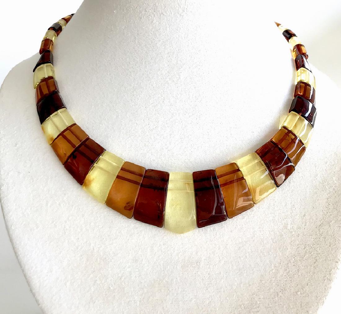 Wide Baltic amber collar necklace 25mm x 46cm 22.3 (1 of 8)