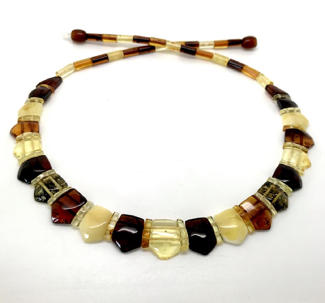 Collar Baltic amber hand carved necklace 46cm (1 of 5)