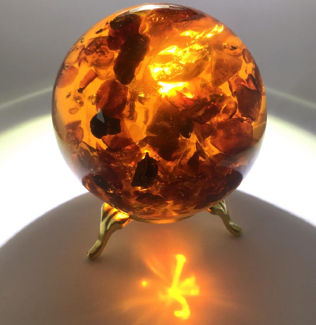 Baltic amber ball sphere ø72mm 254 gr + stand (1 of 5)